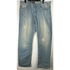 Vintage Escapism | Acid Washed Distressed Blue Jeans | Mens 36x34” Y2K